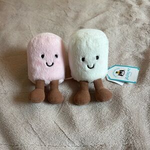 Jellycat Amuseables Pink And White Marshmallows NWT